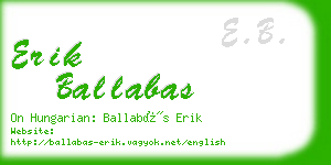 erik ballabas business card